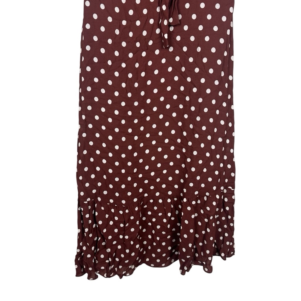 Reformation Reeds Au Lait Brown Polka Dot Midi Dress - Picture 5 of 9